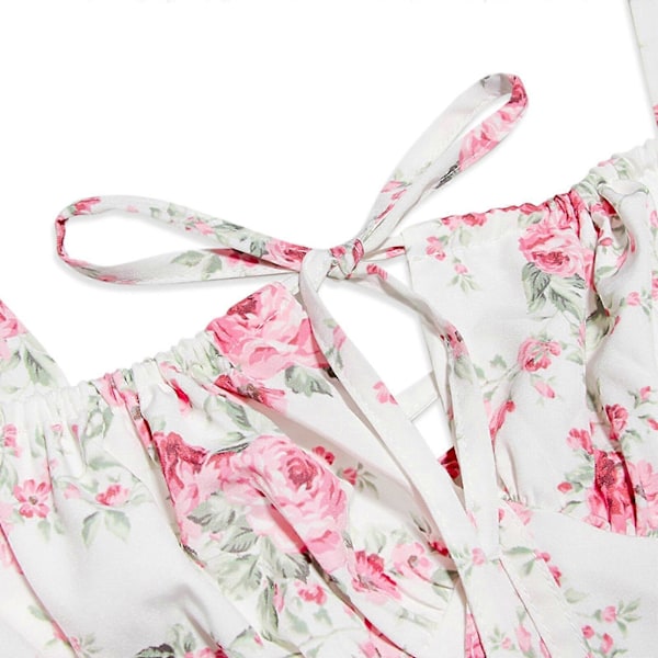 Slip-hame Naisten Kesämekko Rento Boheemi Hihaton Spagettiolkaiminen Pitkä Rantamekko Aurinkomekko Pink S
