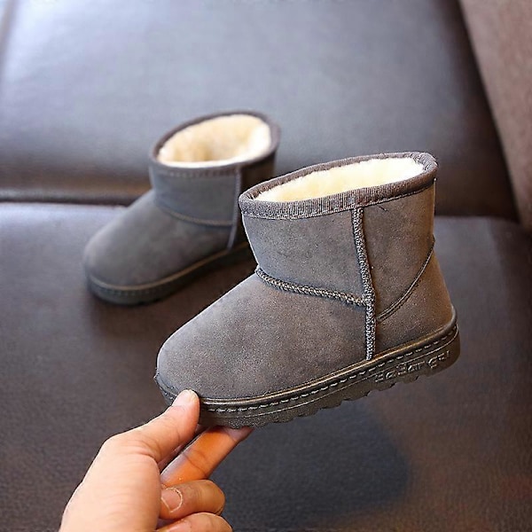 Modebarn Casual Skor Baby Pojkar Flickor Snö Varma Stövlar Löparskor Märke Sport Vita Skor Barn Fleece Sneakers Pink 26(16cm)