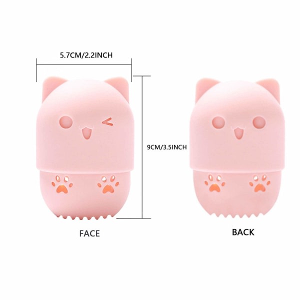 Silikonesvamp-holder, skønhedsholder, Beauty Blender-makeupsvamp-holder, vaskbar, genanvendelig makeupsvamp-etui, 2 stk. (pink-sort)