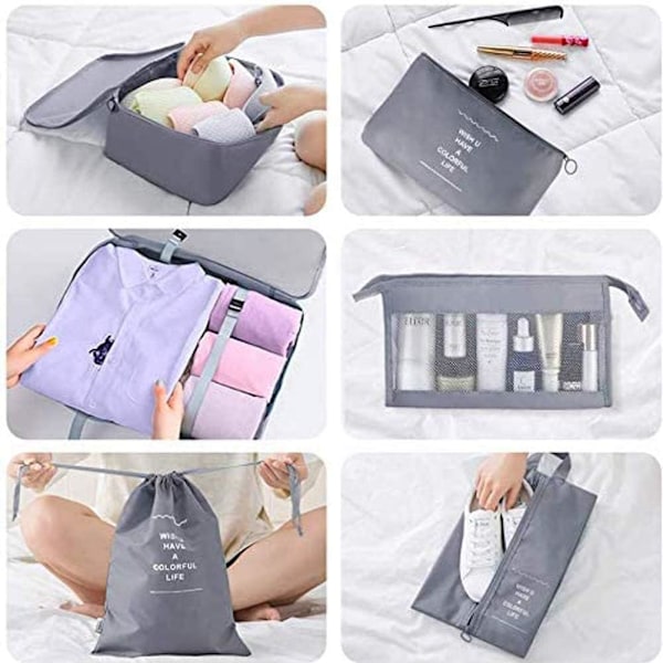 Resväska Packningskuber, Multifunktion 9st/set Bagagearrangör Vattentät Kompressionsresväska Essential Bag
