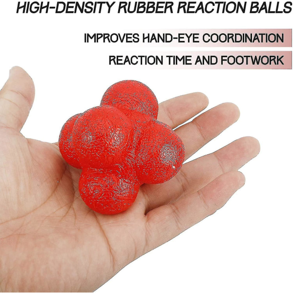 6-pack Reaction Ball Rubber Reaction Pinball, Agility og Speed ​​Reflex Training