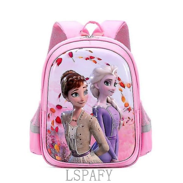 Disney Frosne piger tegnefilm Elsa Anna taske til skolebørn Ortopædisk rygsæk dreng pige børnehave bog taske H-5（lille størrelse 04）