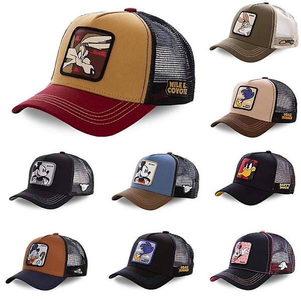 Anime Tecknat Mickey Donald Duck Snapback Bomulls Baseball Keps Balck Bird
