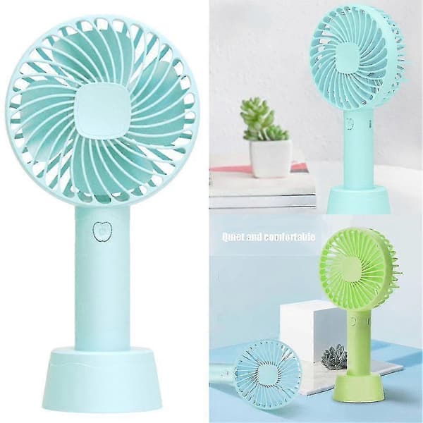 Mini Håndholdt Køleventilator Luftkøler USB Genopladelig Med 1200 Mah Batterier Blue