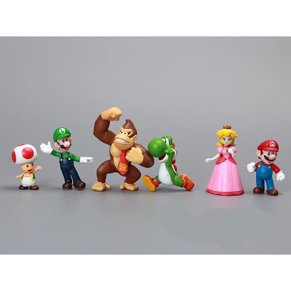 6-delad Super Mario skrivbordsdekoration docka söt leksaksdocka docka present serie