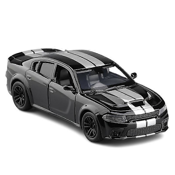 1:36 Challenger SRT -mittakaavan uusi leluvalmistettu malli vetävällä autolla lapsille lahjaksi F142 Gray withbox