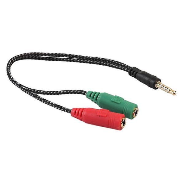 3,5 mm hane till 2 hona Jack Audio Mic Headset Splitter Adapter Kabel Konverterare