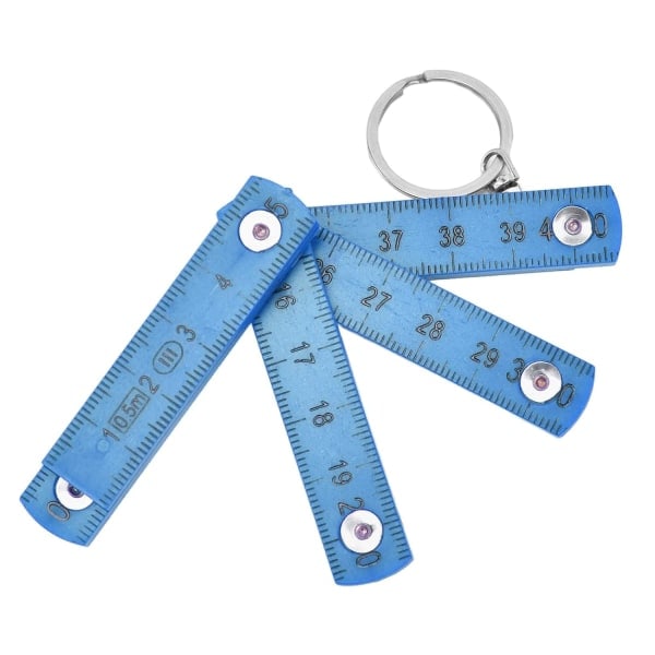 2-pak Mini Foldbare Linealer - 0,5m - Foldbar Lineal til Lægning af Tømrerfliser (Blå)