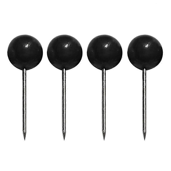 100 st Push-stift med Rund Bollhuvud och Rostfritt Stålspets för Kontor, Hem, Hantverk, DIY-Märkning (Röd) Black
