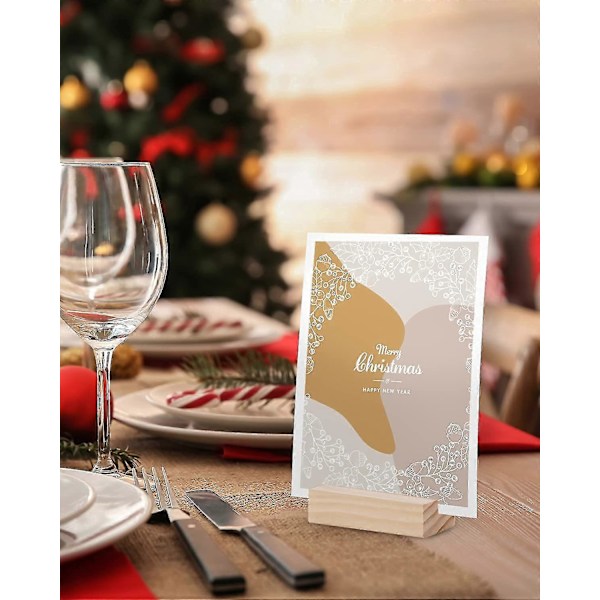 10 Pakke Træ Pladskort Holdere Træ Menu Skilt Holder Bordnumre Kort Display Stativ Til Bryllup Middag Hjem