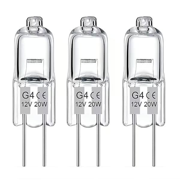 10-pakning G4 halogenpærer 20W 12V varmhvitt lys