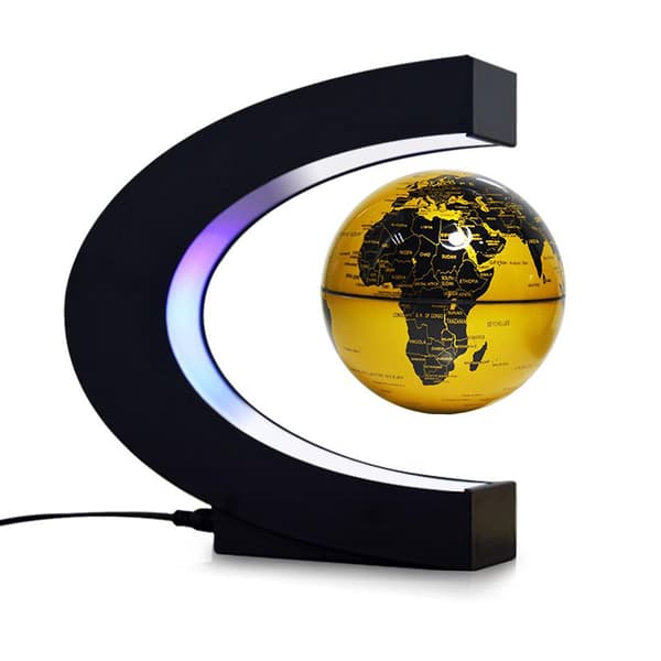 3 Tum Magnetisk Levitation Flytande Glob Världskarta Glob Gold EU Plug