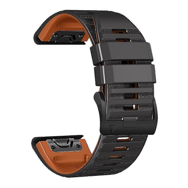 Ersättningsarmband i silikon med horisontella ränder för Garmin Tactix Delta/enduro Black Brown