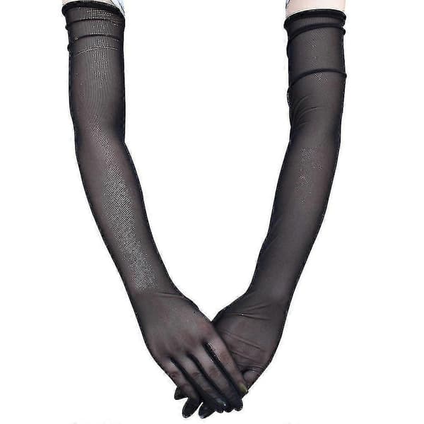 Mesh Handsker 1 Par Elegante Sorte Mesh Handsker Til Kvinder - Åndbare og Forlænget for Komfort og Stil