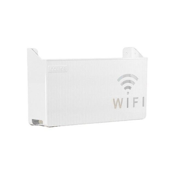 Trådlös Wifi Router Hylla Förvaringslåda Väggmontering Abs Plast Organizer Låda Kabel Ström Fäste Organizer Låda Hemförvaring White