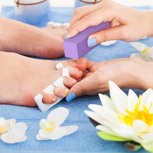 10 stk. neglebufferblok, professionelle 120 grit neglefilblokke til naturlige akrylnegle, neglebuffer sorte manicure pedicure værktøjer til gel negle Purple