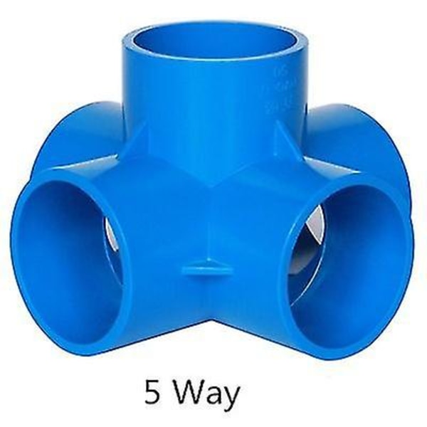 PVC Rør Samlingsstykker 3 4 5 6 Vejs Slangesplitter 20-50mm Havevanding Vandrør Fittings Koblingsadapter DIY Hylde Samling 20mm 5 Way7