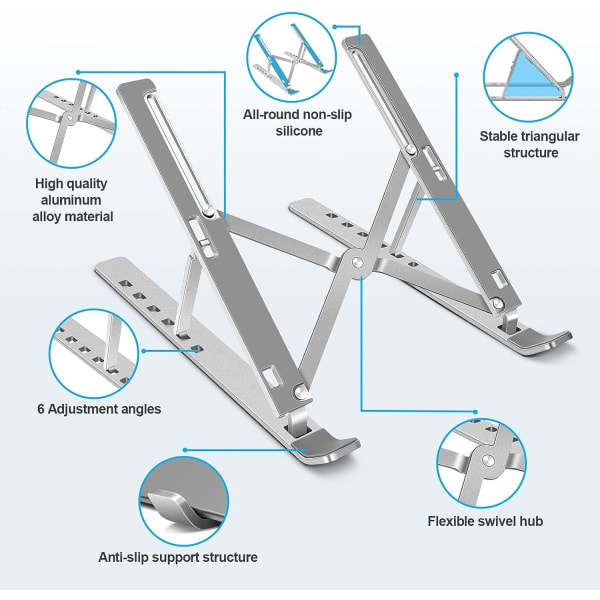 Laptopställ, Justerbart Laptopställ, Laptopställ i Aluminiumlegering