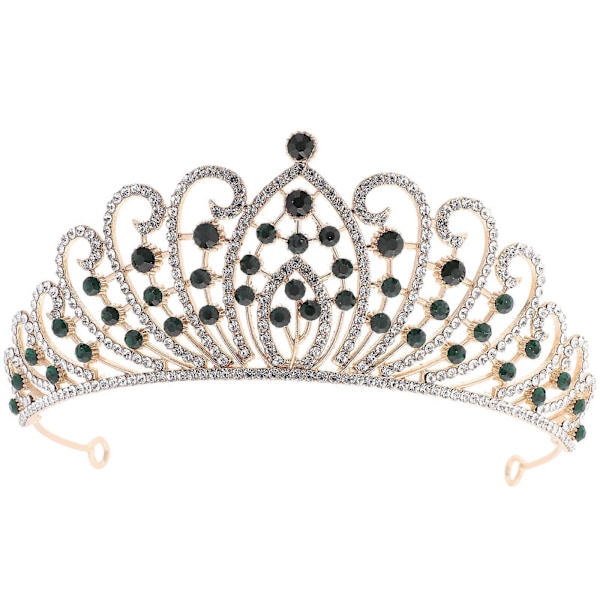 Brudekrone Barok Rhinestone Krone Festkrone Kvinder Krone Hovedbeklædning til Bryllup As Shown 15.5X14X5.1cm
