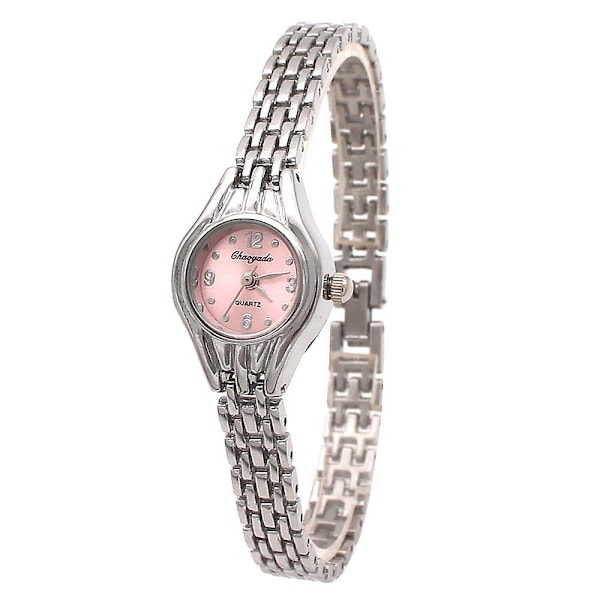 Sødt Dame Armbåndsur Mujer Gyldne Relojes Lille Urskive Quartz Ur Populært Armbåndsur Time Kvinde Damer Elegante Ure O68SilverPink