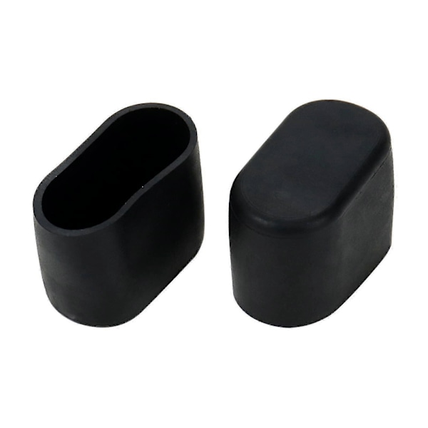 20 st Svarta Möbelfötter Skydd för Bord Stolsben Golvskydd, Oval, Gummi och PVC 15x30mm