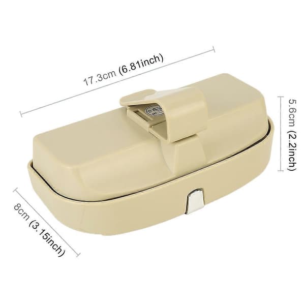 Auton monitoiminen aurinkolasikotelo korttipaikalla, litteä malli Beige