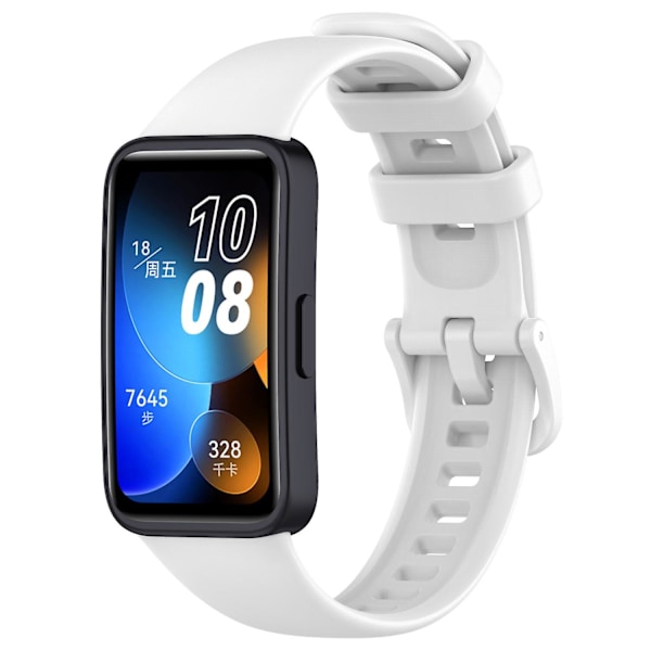 Silikonarmbånd for Huawei Band 8, vanntett sportsarmbånd White, White Huawei Band 8