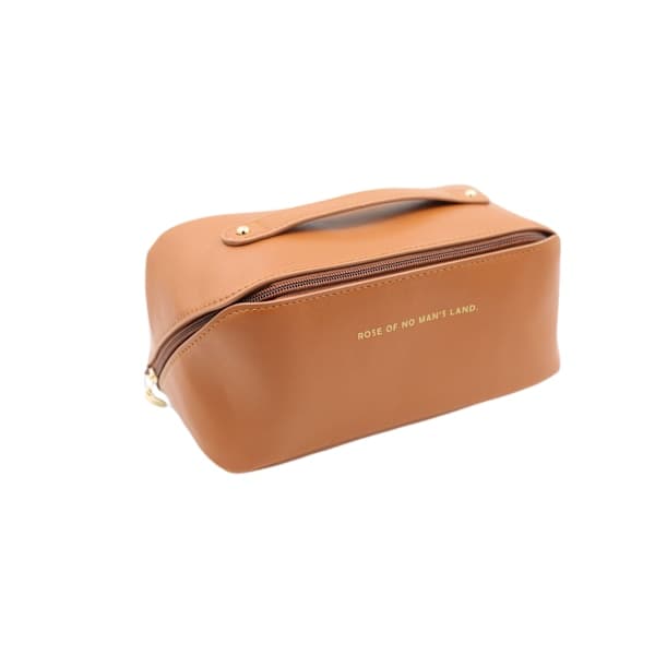 Stor og stilfuld toilettaske - Makeuptaske Brun Brun