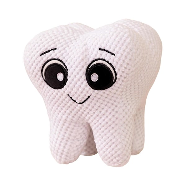 Tegneserie Tann Dukke Stoppet Plush Tann Formet Dukke Hvit Tann Morsom Sofa Pute Hjem Decor Plushie Dukke Gave til Barn 16cm A