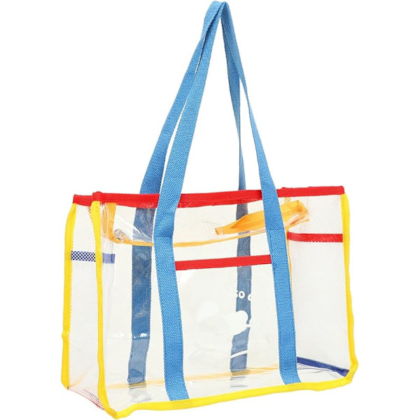Håndtaske Plastik Tote Taske Skuldertaske til Rejse Tote Taske Strand Stor Strand Tote Strandtaske Lille Plastik Strandtaske Sommer Single Blue