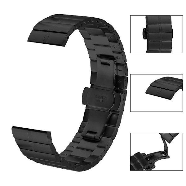 Remme for Garmin Forerunner 255 i rustfritt stål med spenne Black