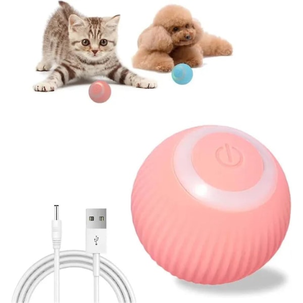 Power Ball 2.0 Cat Lelu Automatisch Rollender Katzenballintelligentes Spielzeug Pink
