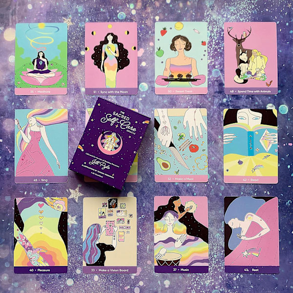 55-dels Tarotkortssats, Fint Tryckt, Spådom, Lättviktspsykiska Tarot Oracle-kort för Fest