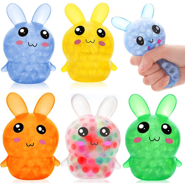 Kawaii Easter Bunny Squeeze Toy Antistress Leksaker Säkra och giftfria Nyhet Dekompressionsleksaker för barn Vuxna Ångest Stress slumpmässig färg
