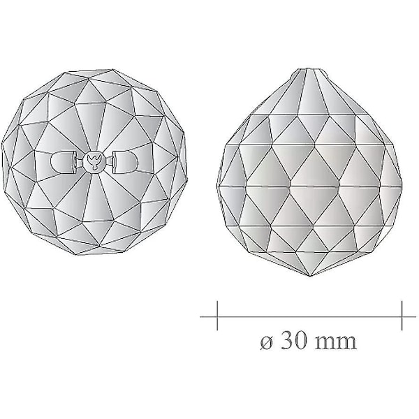 Kristallkula 30 mm, 5 stycken, blykristall regnkristall, kristallkulor för hängande fönsterdekoration, Feng Shui kristallglas