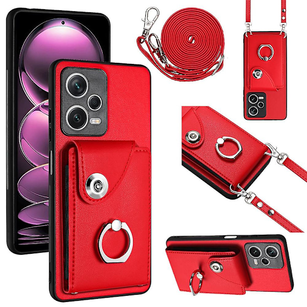 Korthållare-telefonfodral för Xiaomi Redmi Note 12 Pro+ 5G Global Red