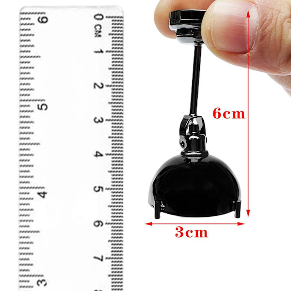2 stycken metall 1:12 dockhus miniatyr vägglampa modell dekor leksaker Black 3x6cm