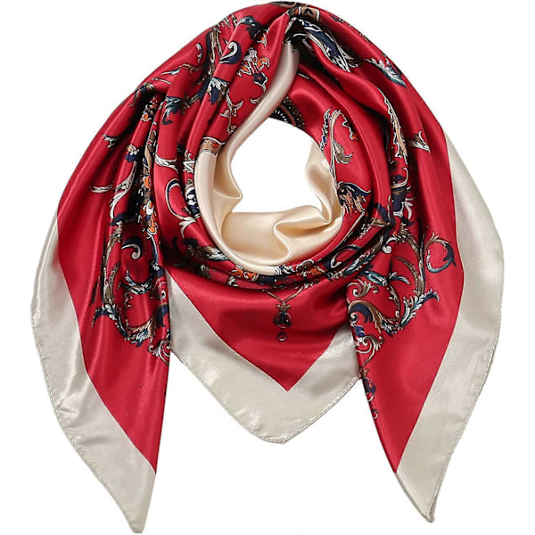 Huvudscarf i Silkesatin - Olaof Scarf för Kvinnor, Sova, Kvadratisk, Designer Bandana Olaof Scarf Style 7