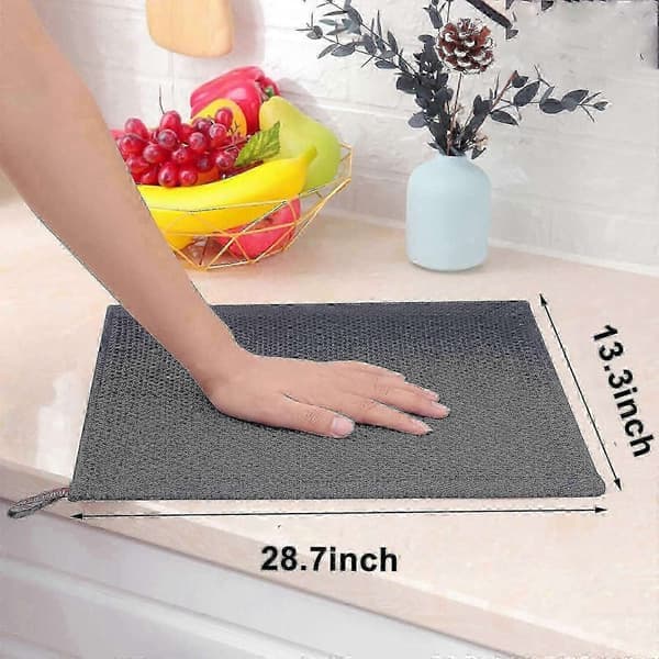 6-pakning 100 % bomullsfrotté kjøkkenhåndklær - Hengeløkke for oppvask og kjøkkenrengjøring - Perfekt mørkegrå 34*73cm Mørkegrå 34*73cm Dark gray