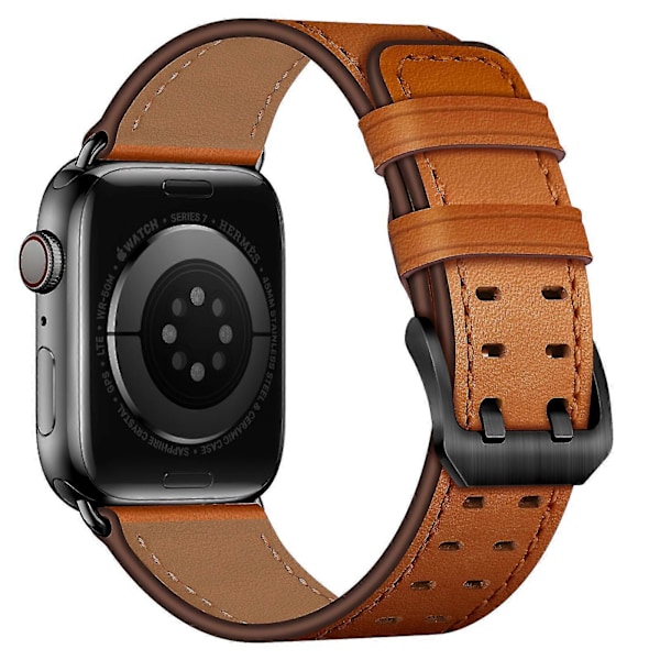 Siangot Business Läderarmband för Apple Watch Ultra 49mm 8 7 45mm 41mm Högkvalitativt Armband för iWatch 6 5 4 3 SE 38mm 40mm 42mm 44mm Brown 1 For 38mm 40mm 41mm