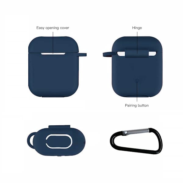 Airpods-deksel Silikon Ekstra støtsikkert Mørkeblå