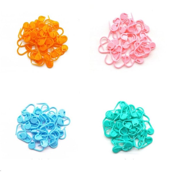 1000 kpl värikkäitä pieniä neuloja tee-se-itse virkkausmerkit monivärisillä renkailla Vaaleanvioletti 0.31