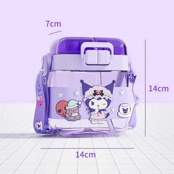 600ML Vannflaske med Stor Kapasitet - Tegneserie Flip Top Vannflasker for Kontor, Hjem og Sport Pink Minnie