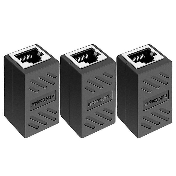 3 kpl Ethernet-jatkaja Ethernet-liitin Cat 6 -liitin RJ45 Ethernet-sovitin