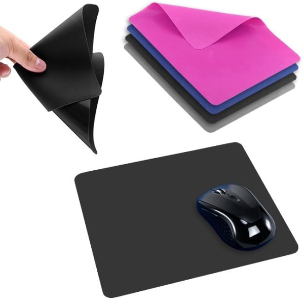 2-Pack - 1mm Mouse Pad Rollable - Ultrathin & Bendable - 21x16cm Black