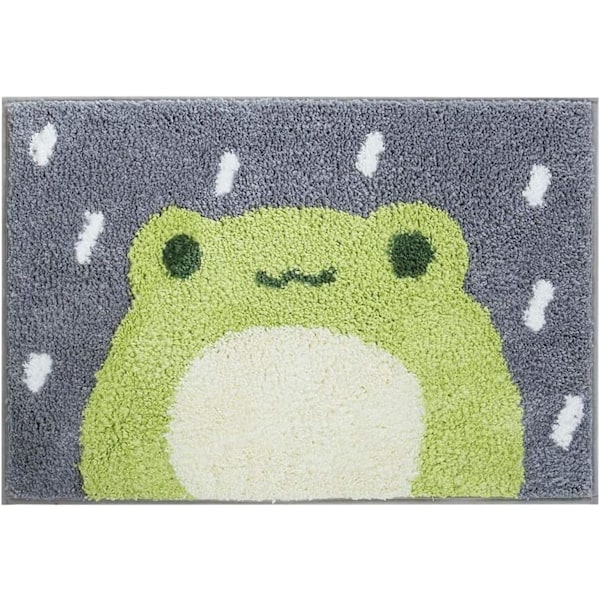 Söpö suihkumatto, ylellinen shag-matto, erittäin imukykyinen ja liukumaton, konepestävä, sopii kylpyammeeseen, suihkuun ja kylpyhuoneeseen, 18\" x 26\", Pikku sammakko·