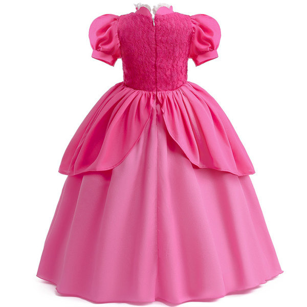 Peach Princess Klänning för Flickor Halloween Cosplay Kostym Klänning