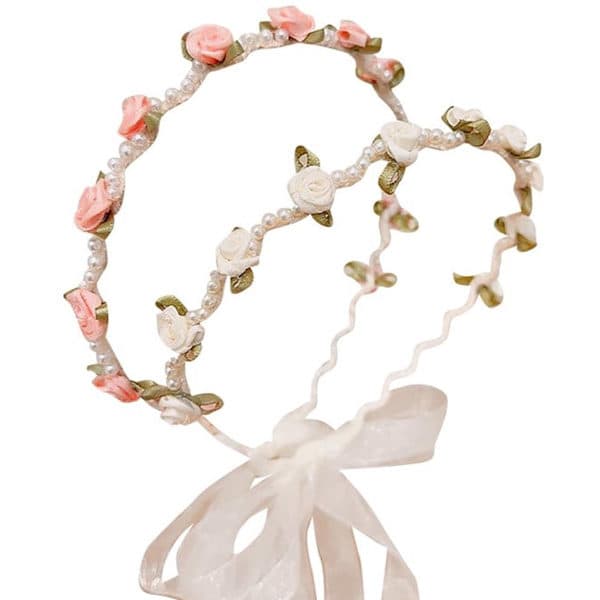 Blomsterkransfrisyrer - Julblomsterkransar - Bröllopsblomsterpannband - Brudpannband