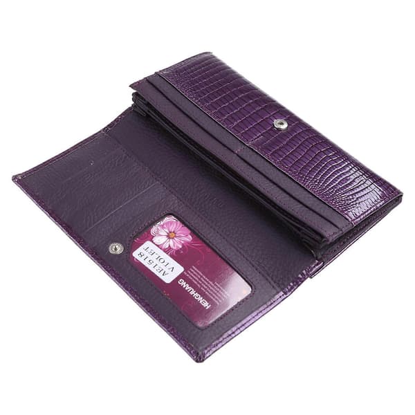 Mode Läder Damplånböcker Lång Damplånbok Koppling Pengarpåse Plånböcker Burgundy