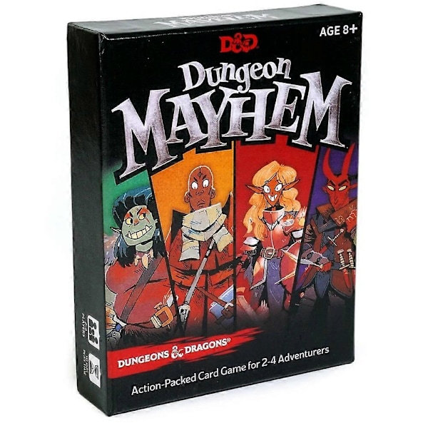Dungeon Mayhem Dungeons Dragons Kortspil 2-4 Spillere 120 Kort Brætspil Festspil for Venner og Familie